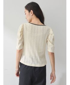 earth music&ecology フロントリボンパフスリーブプルオーバー