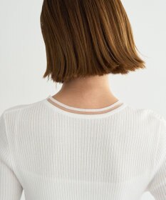 YECCA VECCA シアーMIX5分袖ニット