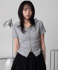 WEGO 半袖ドロストWジップパーカー