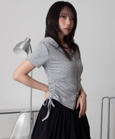 WEGO 半袖ドロストWジップパーカー