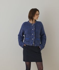 GRACE CONTINENTAL ツイードニットショートカーディガン