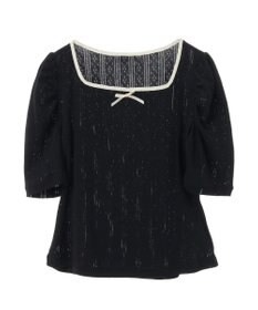 earth music&ecology フロントリボンパフスリーブプルオーバー