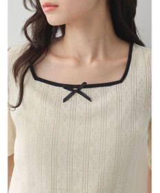 earth music&ecology フロントリボンパフスリーブプルオーバー