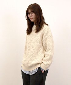 J.PRESS YORK STREET 【UNISEX】アランケーブル クルーネック ニット