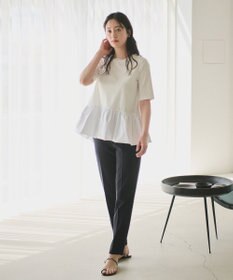 #Newans 【撥水・吸水速乾】コンビネーションペプラムチュニックカットソー