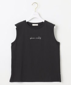 ANY SIS 【洗える】ノースリーブロゴ Tシャツ