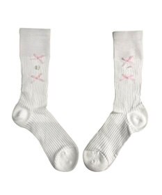 WEGO ダブルリボンボタンソックス