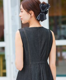 Tiaclasse 【洗える】デニムタックフレアワンピース