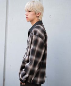 WEGO 【ユニセックス着用ITEM/MLサイズ展開】オンブレチェックシャツジャケット