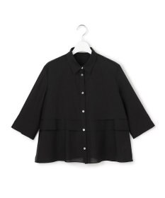 ICB L 【先行予約】クリーンタフタ レイヤードディテール クロップドシャツ