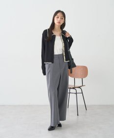 earth music&ecology バイカラートリムニットカーディガン