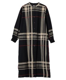 CRAFT STANDARD BOUTIQUE 先染めチェック（大）バンドカラー袖ＲＩＢ　ＯＰ