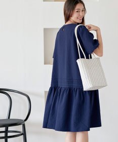 Tiaclasse L 【洗える】リップルピンタックワンピチュニック