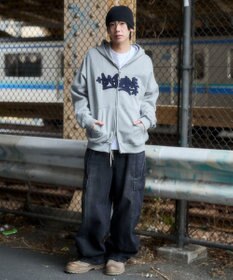 WEGO 【ユニセックス着用ITEM/SMLサイズ展開】グラフィックZIPパーカー