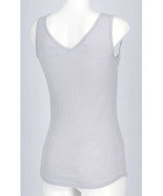 une nana cool 綿100% リブ編みコットン タンクトップ