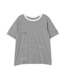 AMERICAN HOLIC ランダムロゴ刺繍リンガーTシャツ