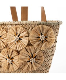 UNBILLION カシュカシュ cachecache / ラフィアフラワー付カゴバッグ