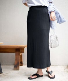 WEGO カラーリブイージーロングスカート