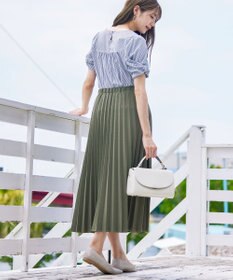 Tiaclasse 【ウエストゴム・洗える】カットソーアコーディオンプリーツスカート