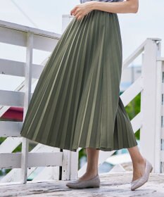 Tiaclasse 【ウエストゴム・洗える】カットソーアコーディオンプリーツスカート