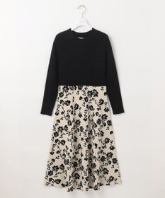 ANY SIS 【美人百花掲載】フラワージャガードニット ワンピース