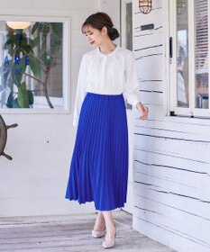 Tiaclasse 【ウエストゴム・洗える】カットソーアコーディオンプリーツスカート