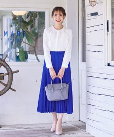 Tiaclasse 【ウエストゴム・洗える】カットソーアコーディオンプリーツスカート