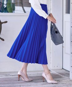 Tiaclasse 【ウエストゴム・洗える】カットソーアコーディオンプリーツスカート