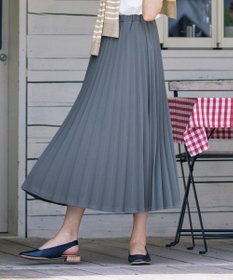 Tiaclasse 【ウエストゴム・洗える】カットソーアコーディオンプリーツスカート