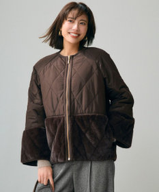 ANY SIS フェイクファーコンビキルティング アウター