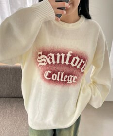 WEGO グラフィックBIGニットプルオーバー