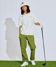 PW CIRCULUS 【撥水加工/ ストレッチ】【MEN】ベルト付 ワイドカーゴパンツ ゴルフ