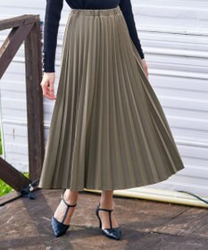 Tiaclasse 【ウエストゴム・洗える】カットソーアコーディオンプリーツスカート