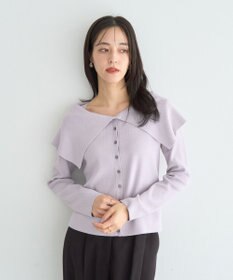 YECCA VECCA 2wayオフショルカラーカーディガン