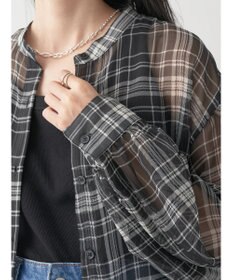 earth music&ecology シアーチェックシャツ