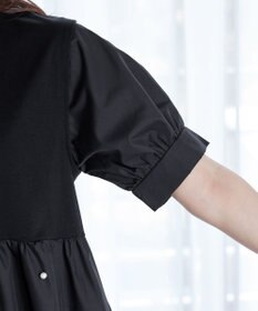 Tiaclasse L 【洗える】パール付きカットソードッキングブラウス