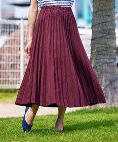 Tiaclasse 【ウエストゴム・洗える】カットソーアコーディオンプリーツスカート