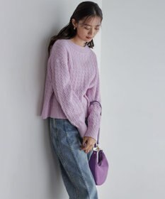 組曲 S 【加藤ローサさん着用】コットンカシミヤMIX ケーブル ニット