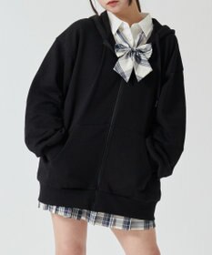 WEGO 【SCHOOLITEM】ルーズフィットジップパーカー