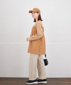 Tiaclasse L ミニチェッカー裏起毛・ストレートパンツ