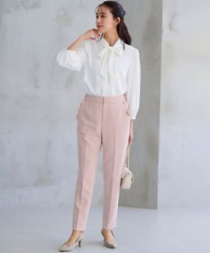 組曲 L 【KUMIKYOKU NAVY】コンフォータブルドレープ フリルテーパードパンツ