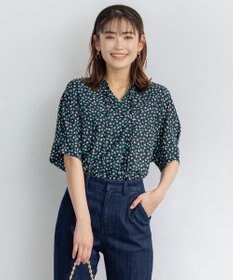 組曲 【洗える】プティフラワージョーゼットシフォン ブラウス