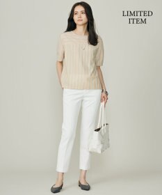 自由区 【WEB限定・洗える】ストライプハイゲージジャージー カットソー