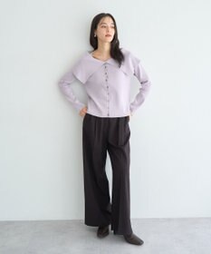 YECCA VECCA 2wayオフショルカラーカーディガン