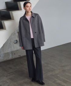 BEIGE， 【WEB限定】PAYSON / ウールリバーオーバーサイズステンカラーコート