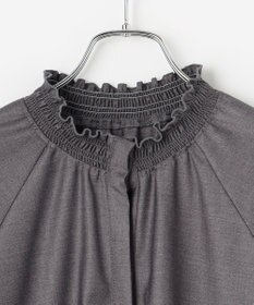 #Newans 【洗濯機可/しわになりにくい】シャーリングネック ボリュームスリーブブラウス