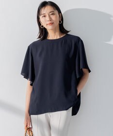 23区 【洗える】バックサテンアムンゼン ネックステッチ ブラウス