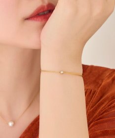 Phoebe 【金属アレルギー対応】グッリターハーフバングルチェーンブレスレット/サージカルステンレス