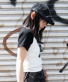 WEGO グラフィックラグランヘンリーネックT