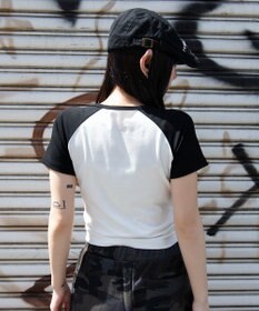 WEGO グラフィックラグランヘンリーネックT